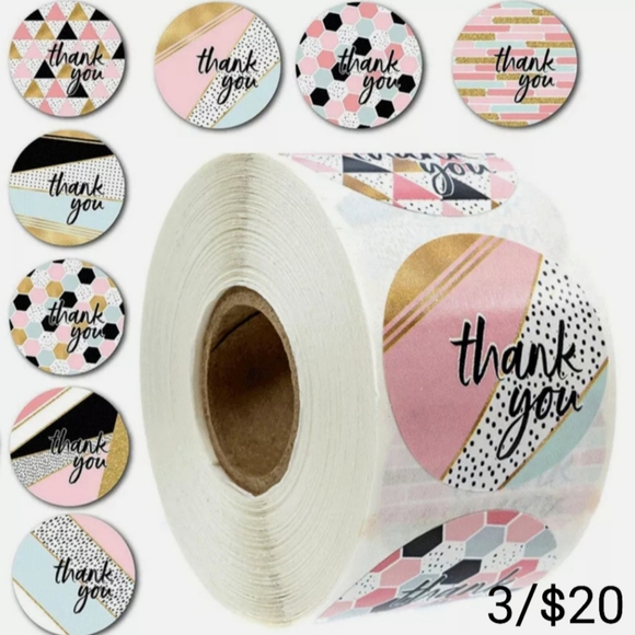 Other - 500 1" Multi Thank You Stickers Roll